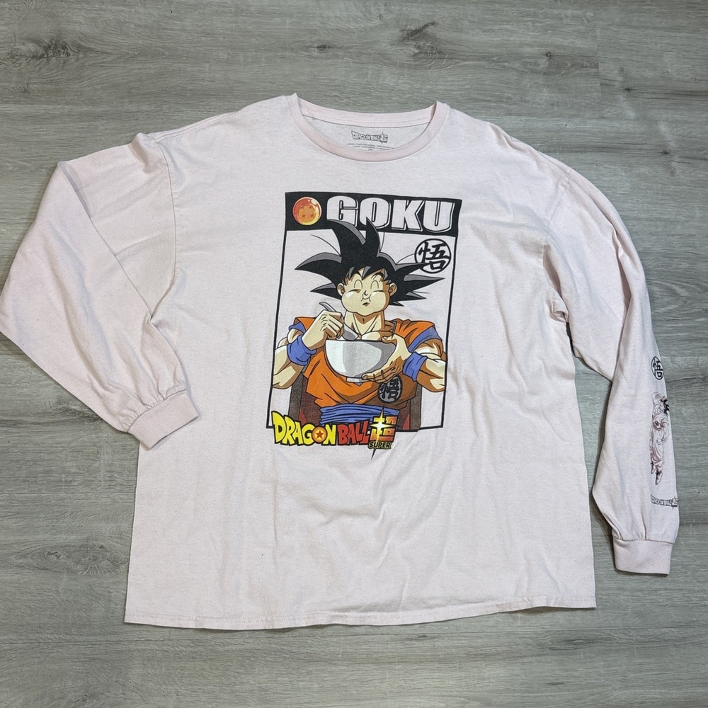 Dragon Ball Z Men's Pink Graphic Long Sleeve T-Shirt Size‎ XL